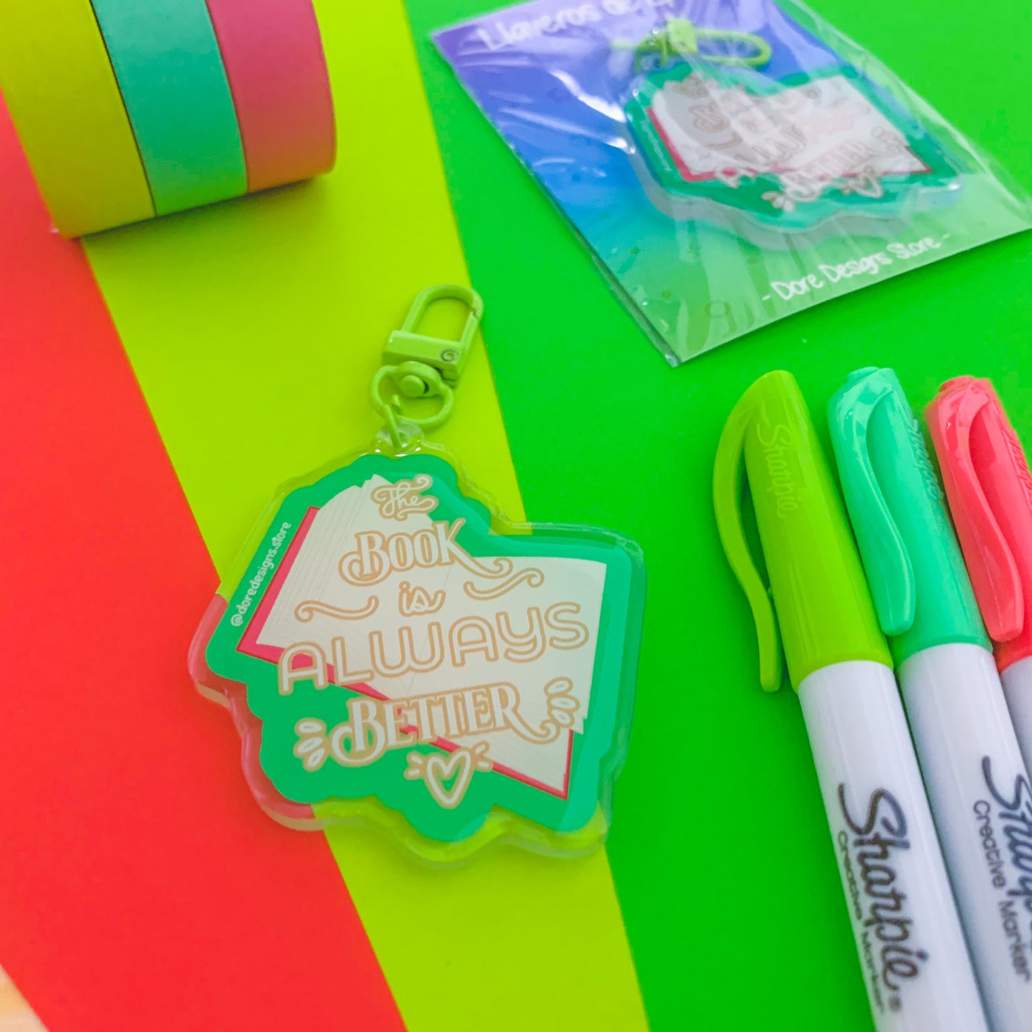 Under Lock | The book is always better - Premium Keychains from Dore Designs Store - Just $10! Shop now at Dore Designs Store